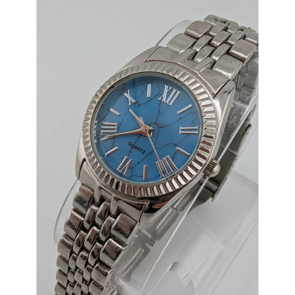 Women's Quartz Watch 28mm Case Faux Marble Dial 7.25